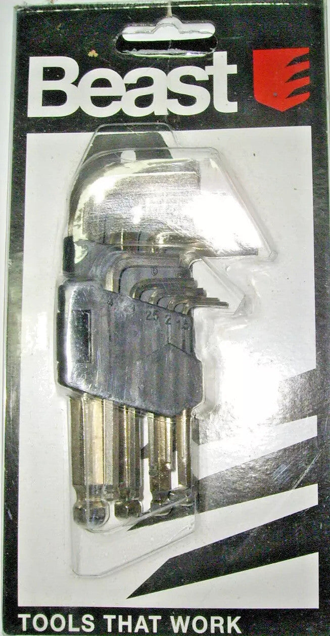 9-tlg. Innen-Sechskant-Schlüsselsatz kurz – 1,5–10 mm mit Kugelkopf im Kunststof