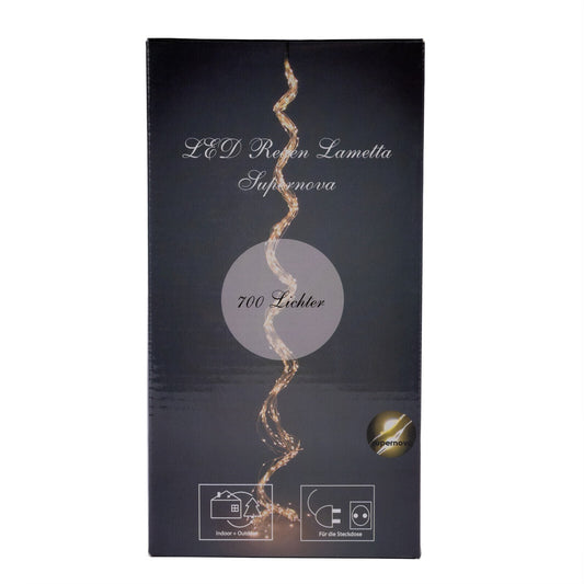 LED-Girlande „Regen – Lametta“ | Warmweiß | 700 LEDs | Fenster- & Raumdeko