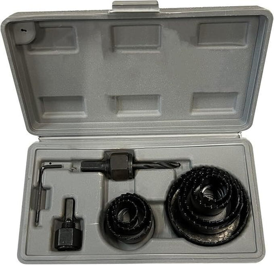 12 tlg. 19-64mm LOCHSÄGE BOHRKRONE SET STECKDOSE DOSENBOHRER LOCHBOHRER SÄGE