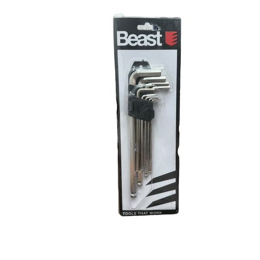 9-tlg. Torx Winkelschlüsselsatz T10-T50 mit Bohrung, mittel, inkl. Kunststoffhal