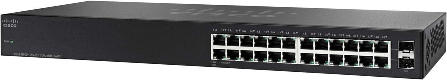 Cisco SG110-24 Unmanaged Switch mit 24 Gigabit Ethernet-Ports und 2 Combo mini-G