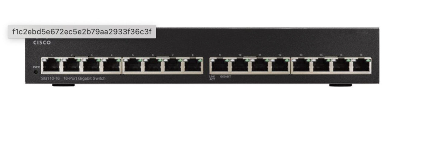 Cisco SG110-16 Switch – 16-Port Gigabit Unmanaged, Metallgehäuse, Plug & Play