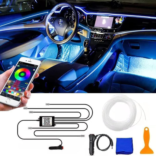 Auto LED Innenbeleuchtung RGB 12V – App Steuerung, 5m Streifen, Musikmodus, Anyi