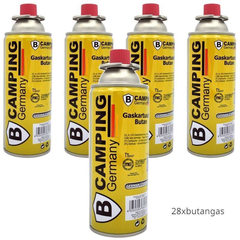 28 x Gaskartusche Butan 227g für Gaskocher und Gasbrenner - Gelb