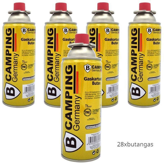 28 x Gaskartusche Butan 227g für Gaskocher und Gasbrenner - Gelb