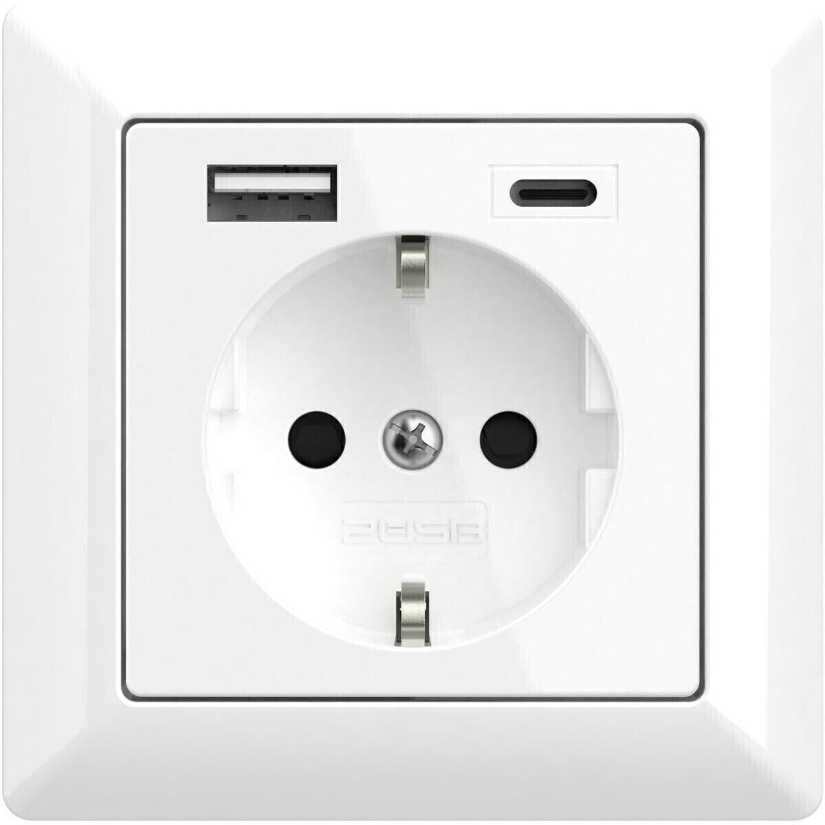 2USB Schutzkontakt-Steckdose mit USB-Ladeausgang - 1-fach (Modell: 2U-449511)