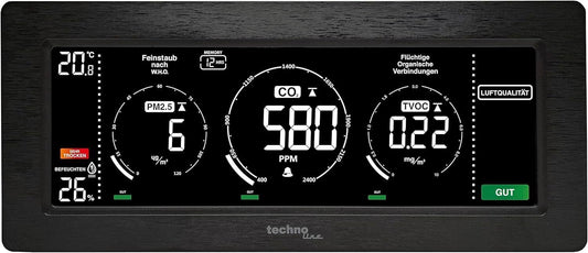Technoline WL1035 Luftgüte-Monitor CO₂/TVOC/PM2.5/PM10 mit Farbdisplay