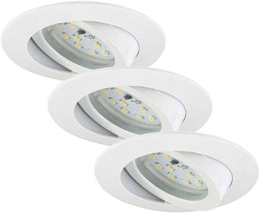 Briloner LED Einbauleuchten schwenkbar 3er-Set dimmbar 6,5 W IP23 Weiß Ø8,2cm