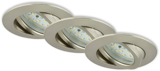 Briloner LED Einbauleuchte, Dimmbar und Schwenkbar, 6,5W, Silber, Kunststoff, IP