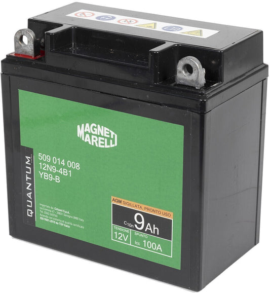 Autobatterie QUANTUM ENERGY Magneti Marelli 12V 9Ah 100A AGM Starterbatterie