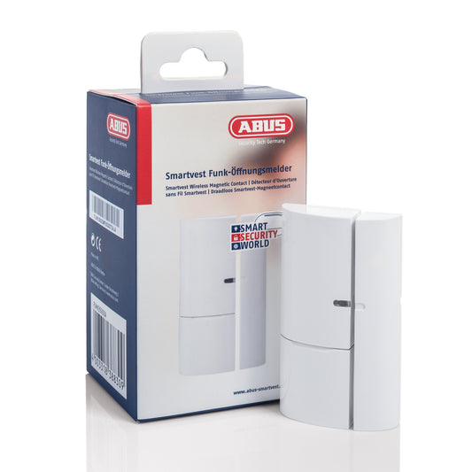 ABUS Öffnungsmelder Smartvest für Funk-Alarmanlage | verwendbar an Türen und Fenster | Testsieger | kabellose Montage | weiß | 38830