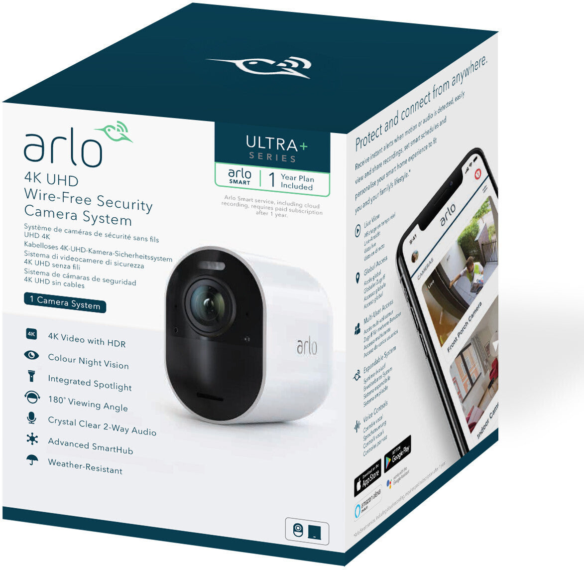 Arlo VMS5140-100EUS Ultra Kit WLAN IP-Kamera 4K HDR Weitwinkel  ￼